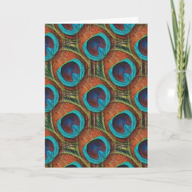 Peacock Feather Design Grattis på födelsedagen Car Kort (Framsida)