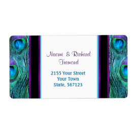 Peacock Feather Drama - adressetikett Fraktsedel