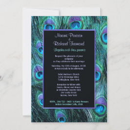 Peacock Feather Drama - Bröllopsinbjudan Inbjudningar