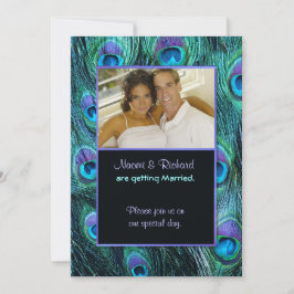 Peacock Feather Drama - inbjudan till fotobröllop