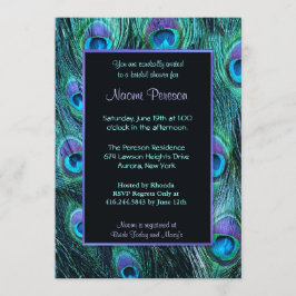 Peacock Feather Drama - Möhippa Inbjudningar