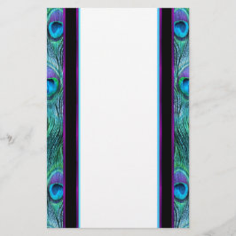 Peacock Feather Drama Stationery Brevpapper
