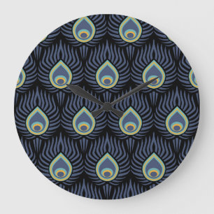 Peacock Feather: Elegant Mönster. Stor Klocka
