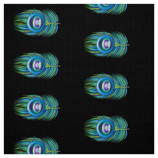 Peacock Feather Fabric Tyg (Provkarta)