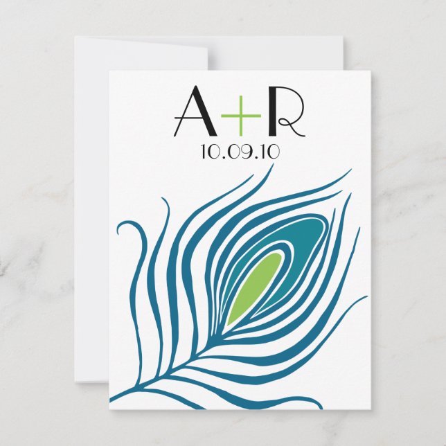 Peacock Feather Flat Notecard Anteckningskort (Framsida)