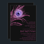 Peacock Feather Glitter Rosa Bat mitzvah Logotyp Inbjudningar<br><div class="desc">Den här designen har en elegant rosa och lila glitter fredsock på en svart bakgrund med Bat mitzvah inbjudningsinformation nedan. Anpassa genom att redigera texten i textrutorna. Lägg till Logotypen Corporate i baksidan av designen. Designad för dig av Evco Studio www.zazzle.com/store/evcostudio #batmitzvah #batmitvahinvitations #inbjudan #inbjudan #peacock #fjäther #boho #boho #bohemian...</div>