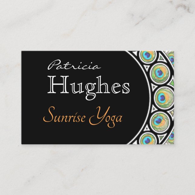 Peacock Feather Gräns Visitkort (Framsida)