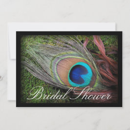 Peacock Feather Grönt/Black Möhippa Inbjudningar