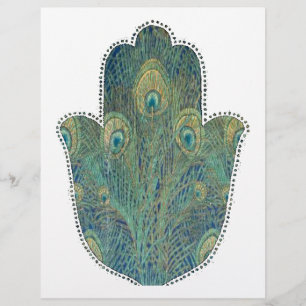 Peacock Feather Hamsa Reklamblad