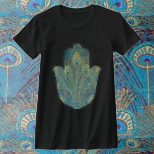 Peacock Feather Hamsa Tee Shirt