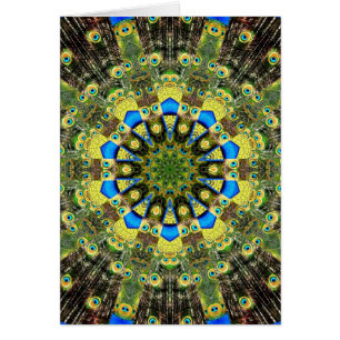 Peacock Feather Kaleidoscope 1 Hälsningskort