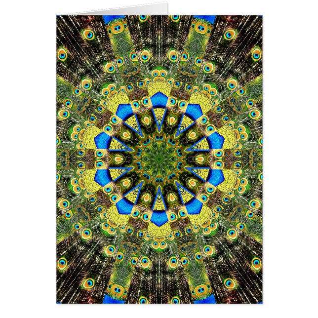 Peacock Feather Kaleidoscope 1 Hälsningskort (Framsidan)