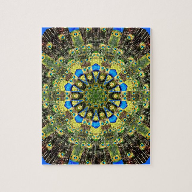 Peacock Feather Kaleidoscope 1 Pussel (Vertikal)