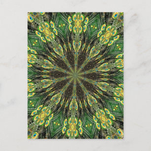 Peacock Feather Kaleidoscope 2 Vykort
