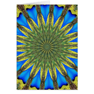 Peacock Feather Kaleidoscope 3 Hälsningskort