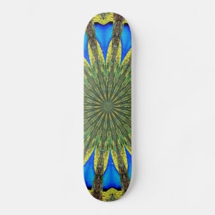 Peacock Feather Kaleidoscope 3 Mini Skateboard Bräda 18,7 Cm