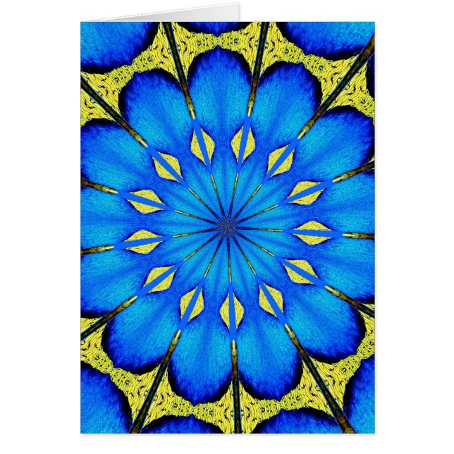 Peacock Feather Kaleidoscope 4 Hälsningskort (Framsidan)