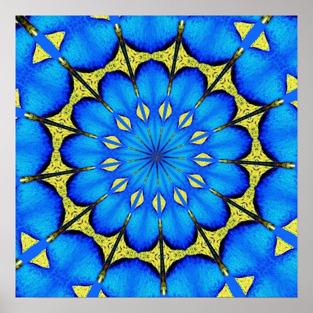Peacock Feather Kaleidoscope 4 Poster (Framsidan)