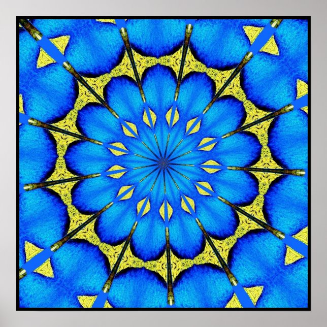 Peacock Feather Kaleidoscope 4 Poster (Framsidan)