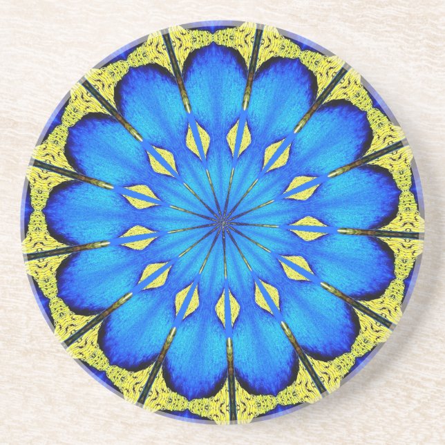 Peacock Feather Kaleidoscope 4 Underlägg (Framsidan)