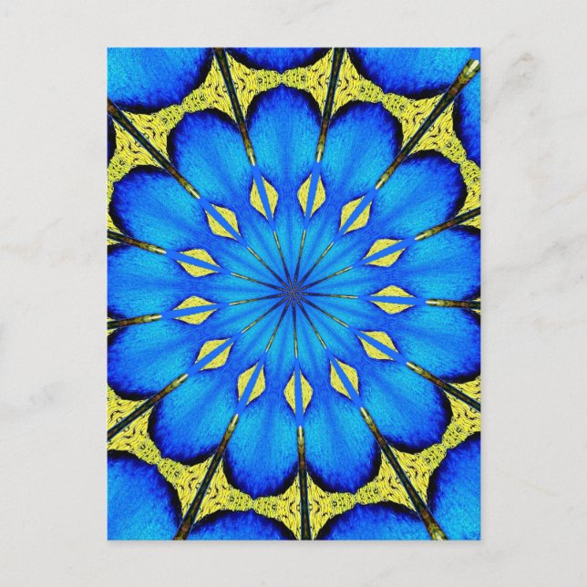 Peacock Feather Kaleidoscope 4 Vykort (Framsida)