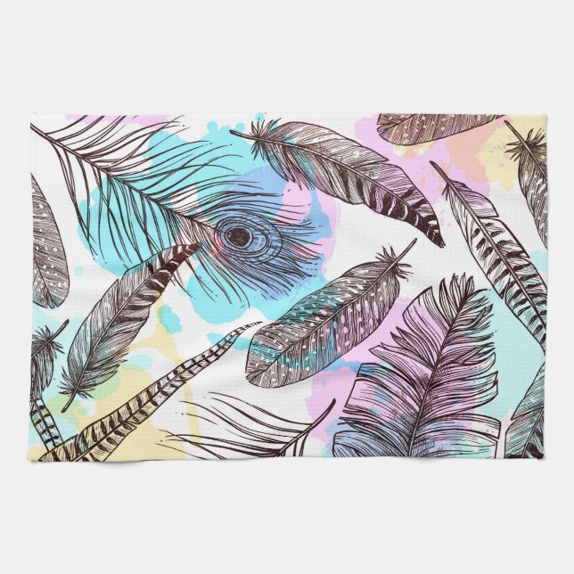Peacock Feather Kökshandduk (Horisontell)