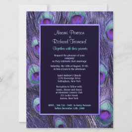Peacock Feather Lila 6,5 x 8 bröllopsinbjudan Inbjudningar