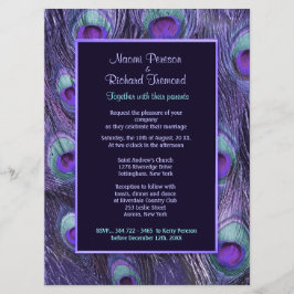 Peacock Feather Lila 6,5 x 8 bröllopsinbjudan Inbjudningar