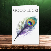 Peacock Feather Lycka till Card