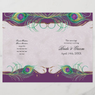 Peacock Feather n Swirls - formellt Bröllopsprogra