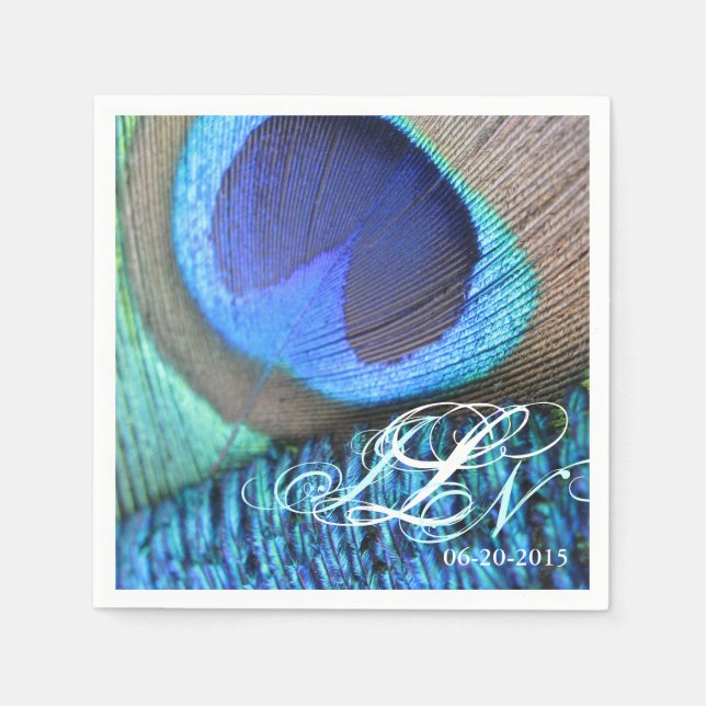 Peacock Feather Napkin Pappersservett (Framsidan)