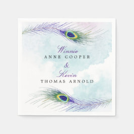 Peacock Feather Napkins Pappersservett