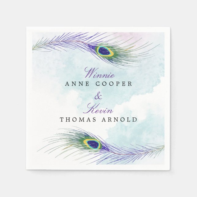Peacock Feather Napkins Pappersservett (Framsidan)