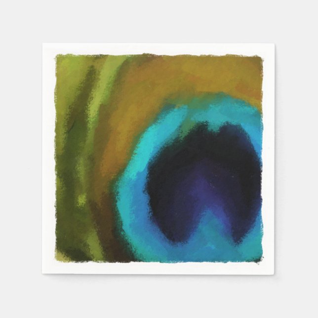 Peacock Feather Öga Pappersservett (Framsidan)