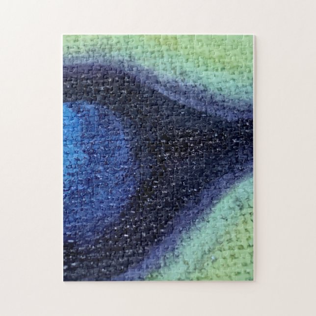 Peacock Feather på Canvas Pussel (Vertikal)