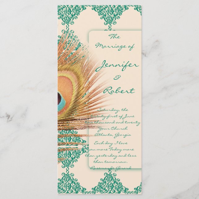 Peacock Feather på Teal Moroccan Tile Program (Framsida)