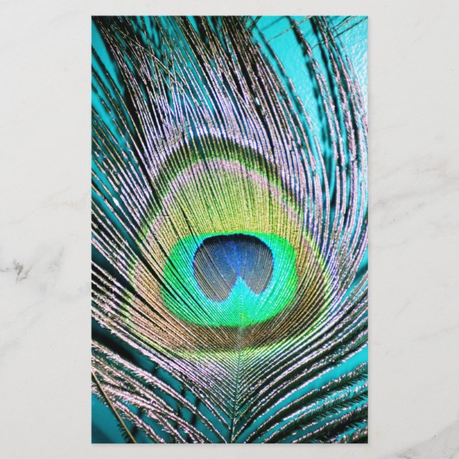 Peacock Feather på Turquise (Framsida)