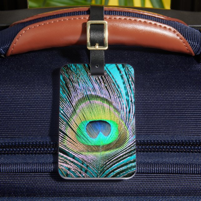 Peacock Feather på Turquise Bagagebricka (Framsida Insitu 2)