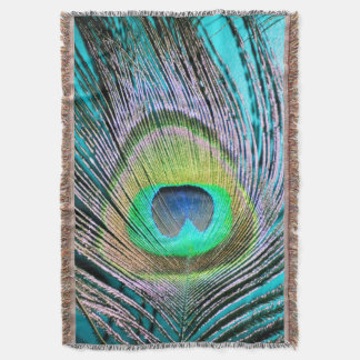 Peacock Feather på Turquise Filt