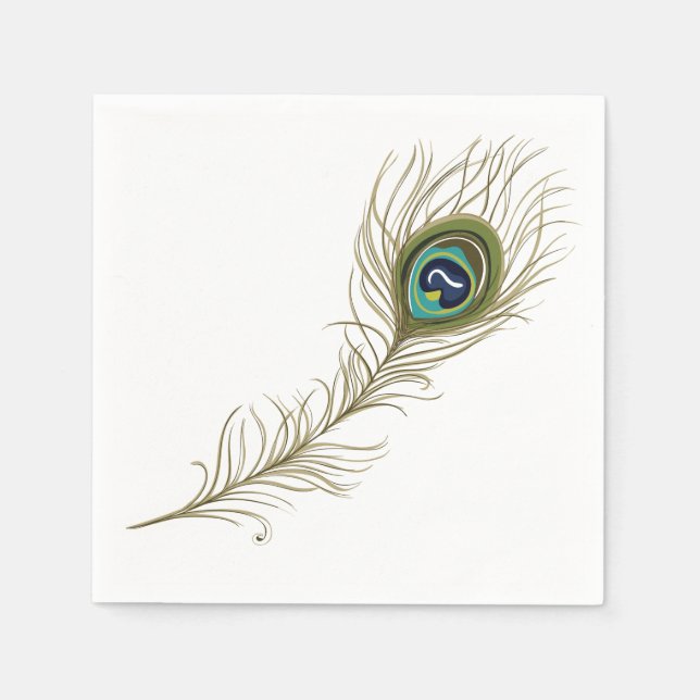Peacock Feather Pappersservett (Framsidan)