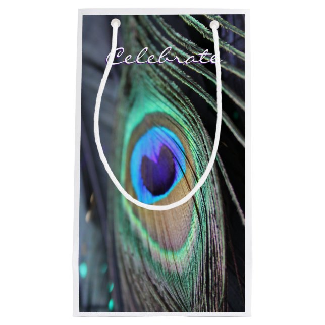 Peacock Feather Party Favor Unique Tote Gift Bags (Framsidan)
