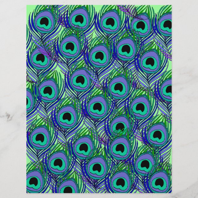 Peacock Feather Patternated Scrapbook papper (Framsida)