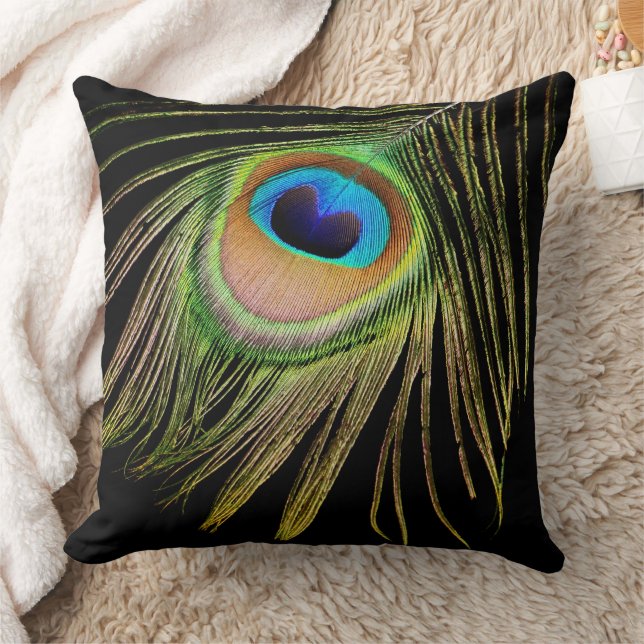Peacock Feather Pillow Kudde (Filt)
