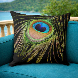 Peacock Feather Pillow Kudde