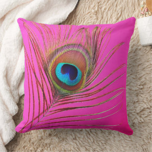 Peacock Feather Pillow Kudde