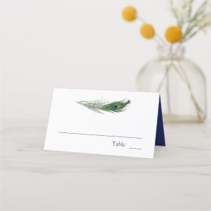 Peacock Feather Poise BRÖLLOP Placeringskort