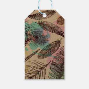 Peacock Feather Presentetikett