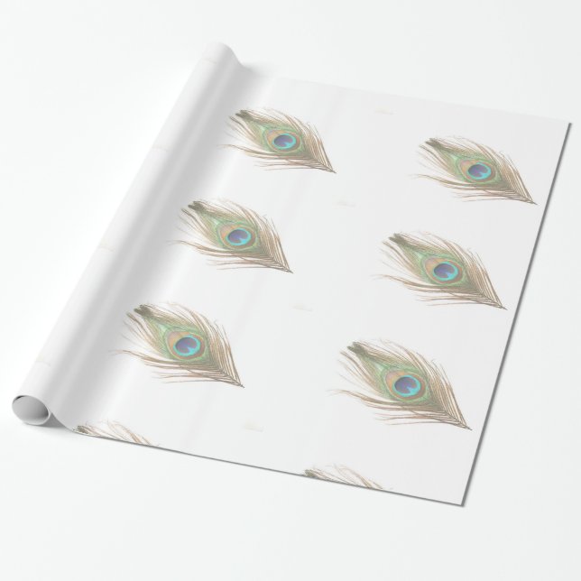 Peacock Feather Presentpapper (Utrullad)