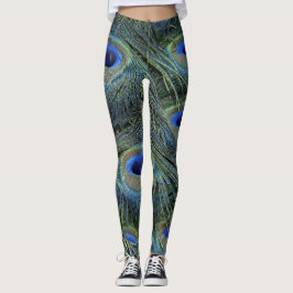 Peacock Feather Skriv ut Leggings