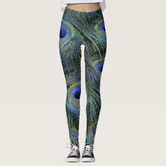 Peacock Feather Skriv ut Leggings